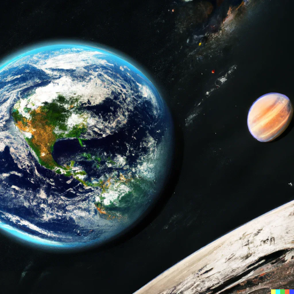 Aarde en satellietnavigatie in de ruimte